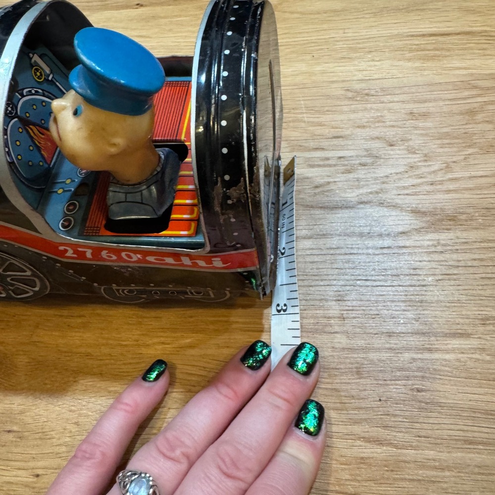 Vintage AHI 2760 Ding Dong Express Tin Litho Battery Operated Train Engine Japan - Picture 9 of 14